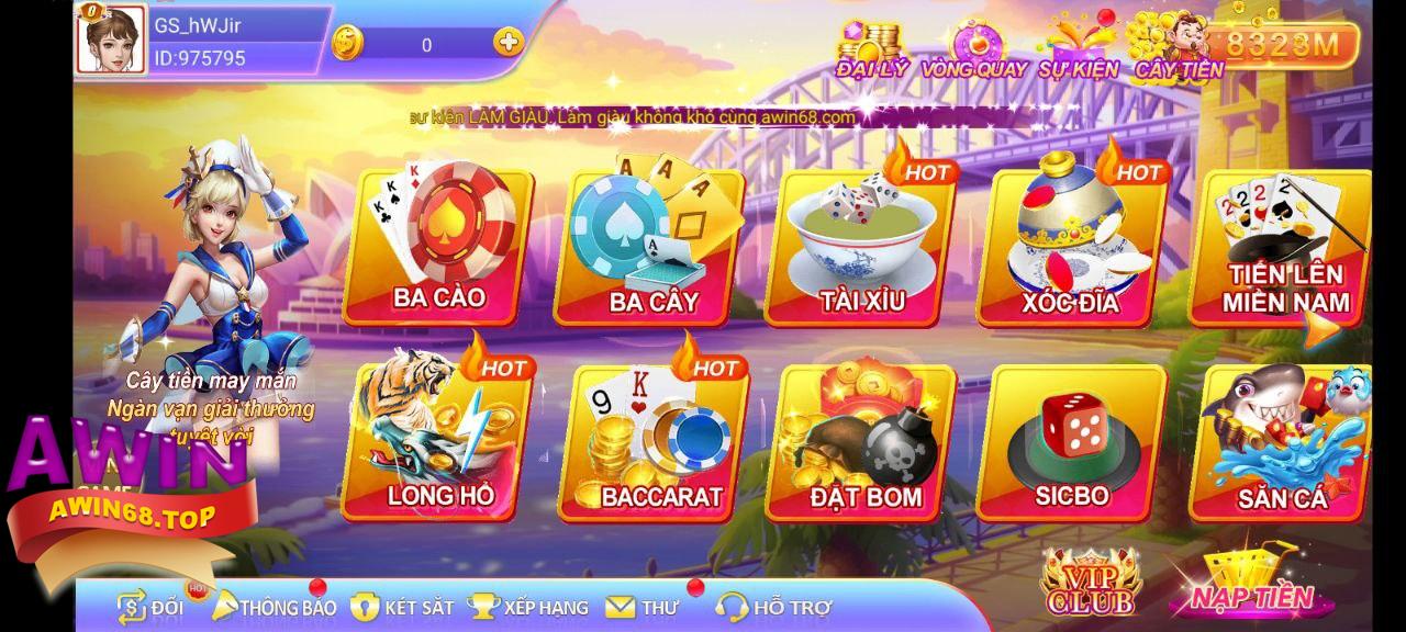 Awin68 cổng game uy tín